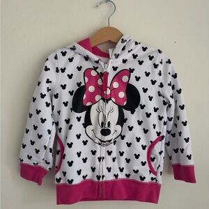4T Minnie Mouse Zip-up Sweatshirt with Mouse Ears on the Hood, 4T Disney